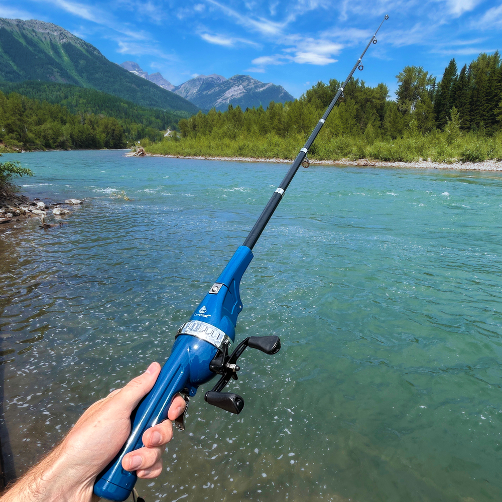 arufact fishing pole Fish Armor Extendable Pro 36" for GARMIN or LOWRANCE it can be secured the reel ACHELOUS 1.96m Portable Spinning Fishing